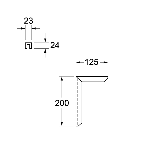 Fensterbank-Konsole 200x125 mm Detail 1