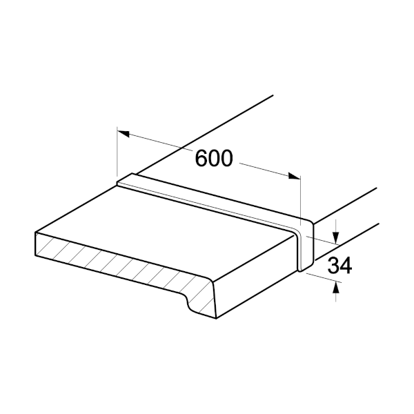 Verbindungsprofil für Exclusiv Fensterbank 600/34 mm