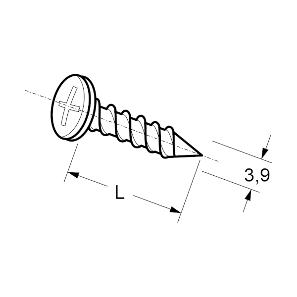 Zylinderblechschrauben 3,9 x 16 (100 Stück)